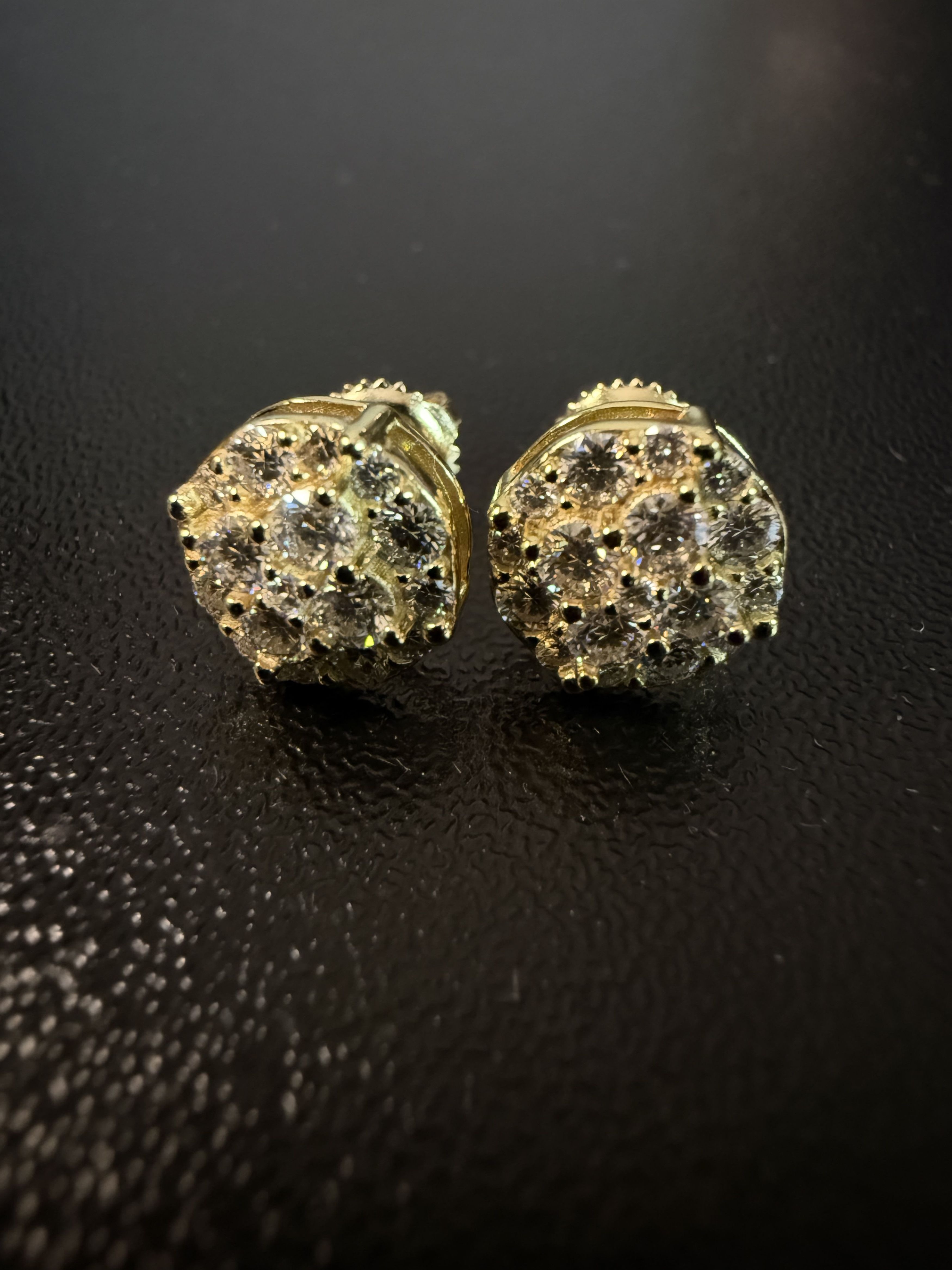 Other Gold Plated Half Snowball's Moissanite gold plated Earrings Size ONE SIZE - 3 Thumbnail
