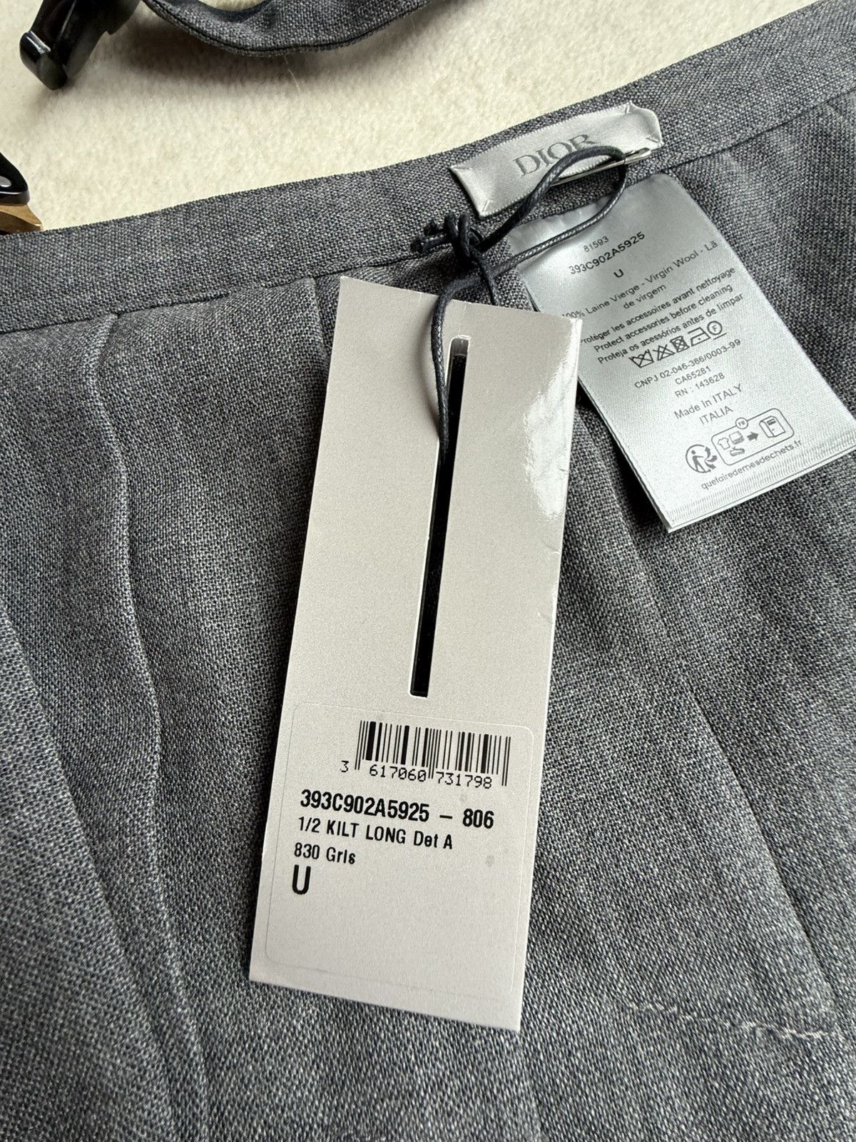 Dior $3.9k FW23 Dior buckle belt kilt skirt Kim Jones grey grail Size ONE SIZE - 20 Thumbnail