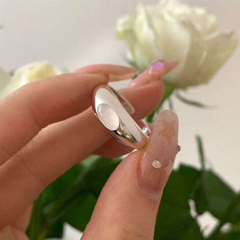 Jewelry Creative Minimalist Moonstone Ring Size ONE SIZE - 1 Thumbnail