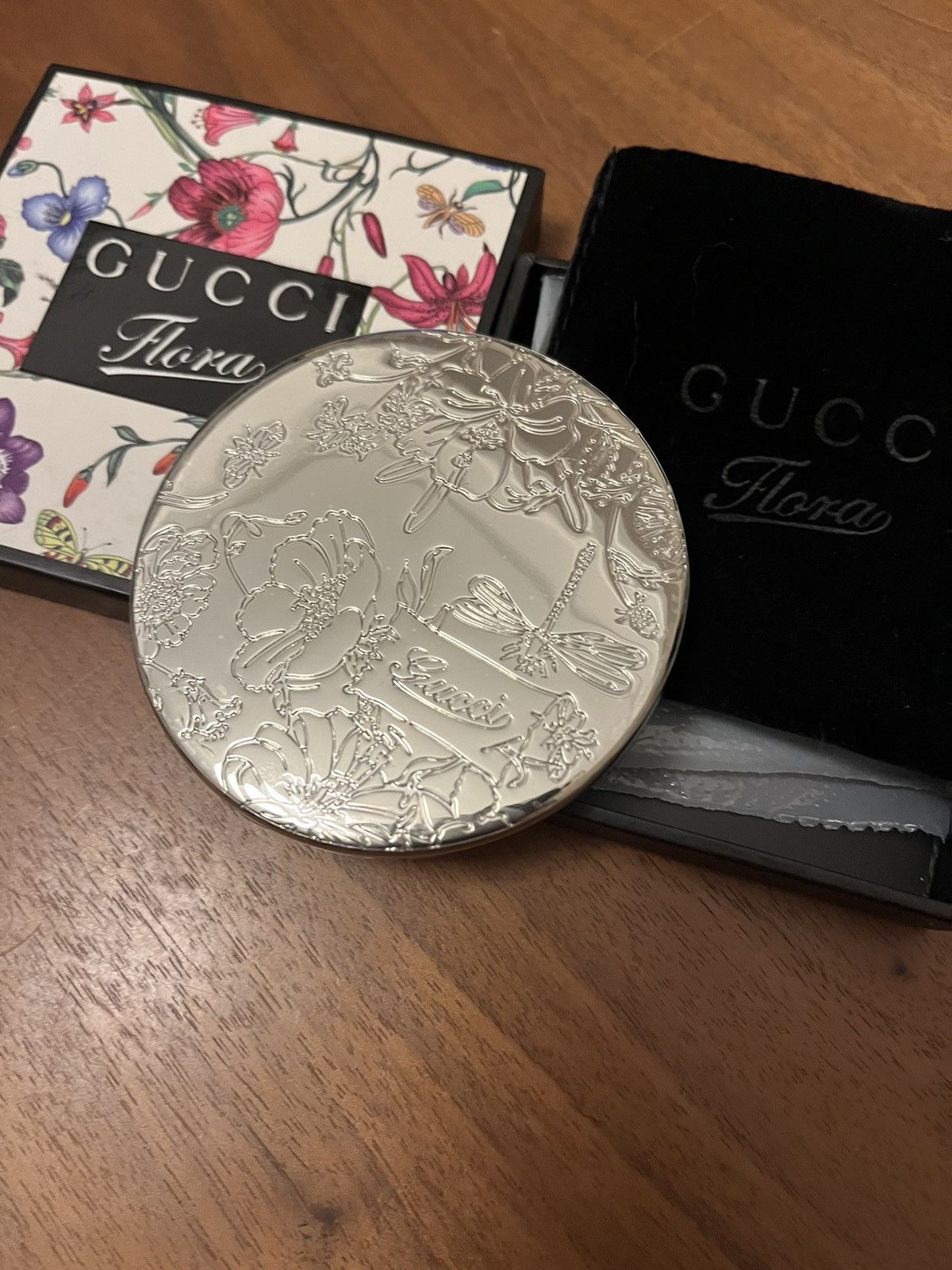 Gucci Gucci floral embossed steal double mirrro Size ONE SIZE - 1 Thumbnail