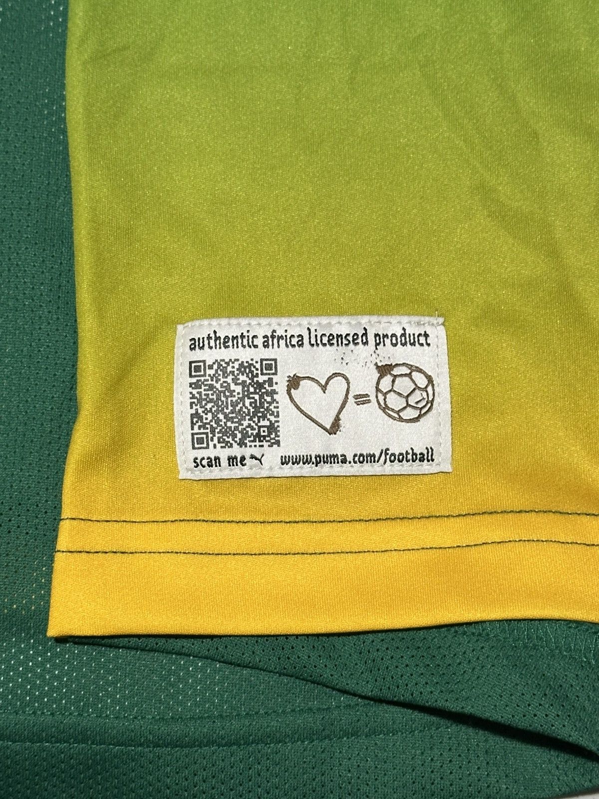 Puma South Africa soccer fotbal jersey green & yellow NWT Size US XXL / EU 58 / 5 - 11 Thumbnail