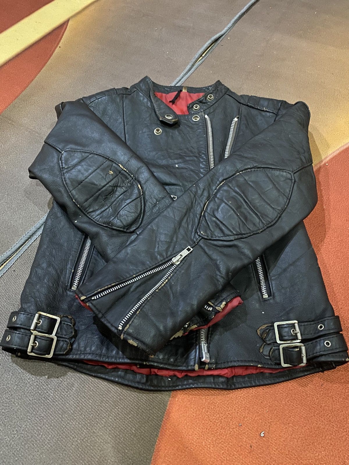 Other Vintage Black Leather Biker Jacket Made England Real Leather Size US S / EU 44-46 / 1 - 16 Thumbnail