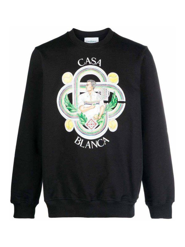 Casablanca o1mle0326 Printed Sweatshirt Le Joueur in Black Size US XXL / EU 58 / 5 - 1 Thumbnail