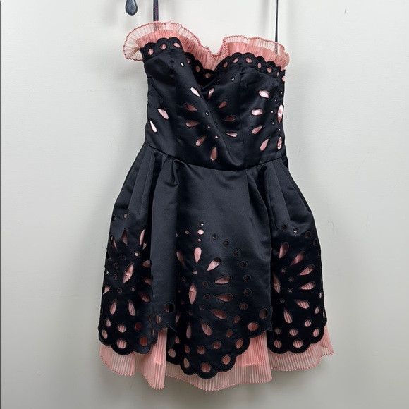 Betsey Johnson VINTAGE BETSEY JOHNSON 2 black and pink strapless dress Size XS / US 0-2 / IT 36-38 - 3 Thumbnail