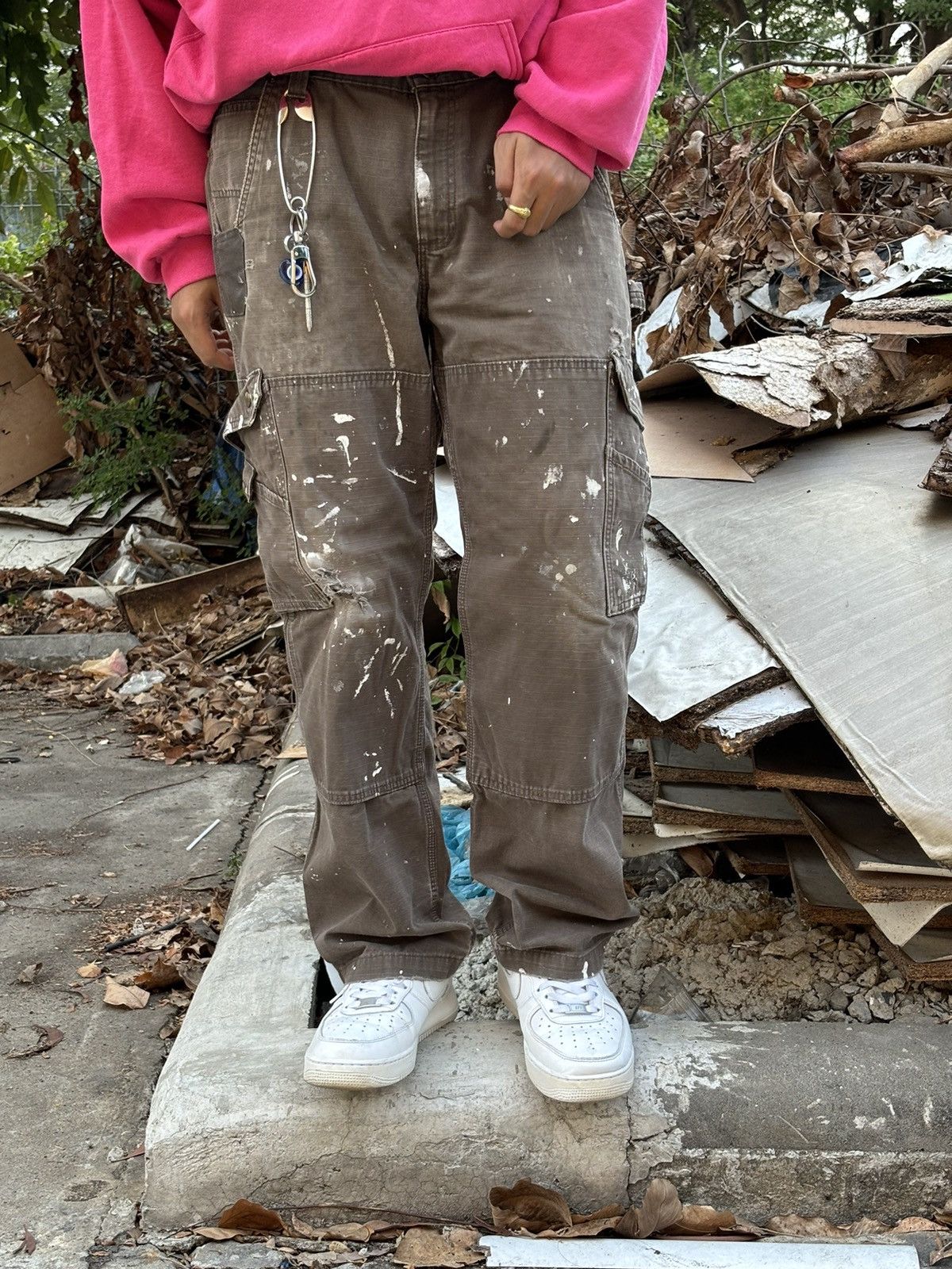 Carhartt CARHARTT RIPSTOP BROWN FADED CARGO PANTS WORKWEAR Size US 36 / EU 52 - 4 Thumbnail