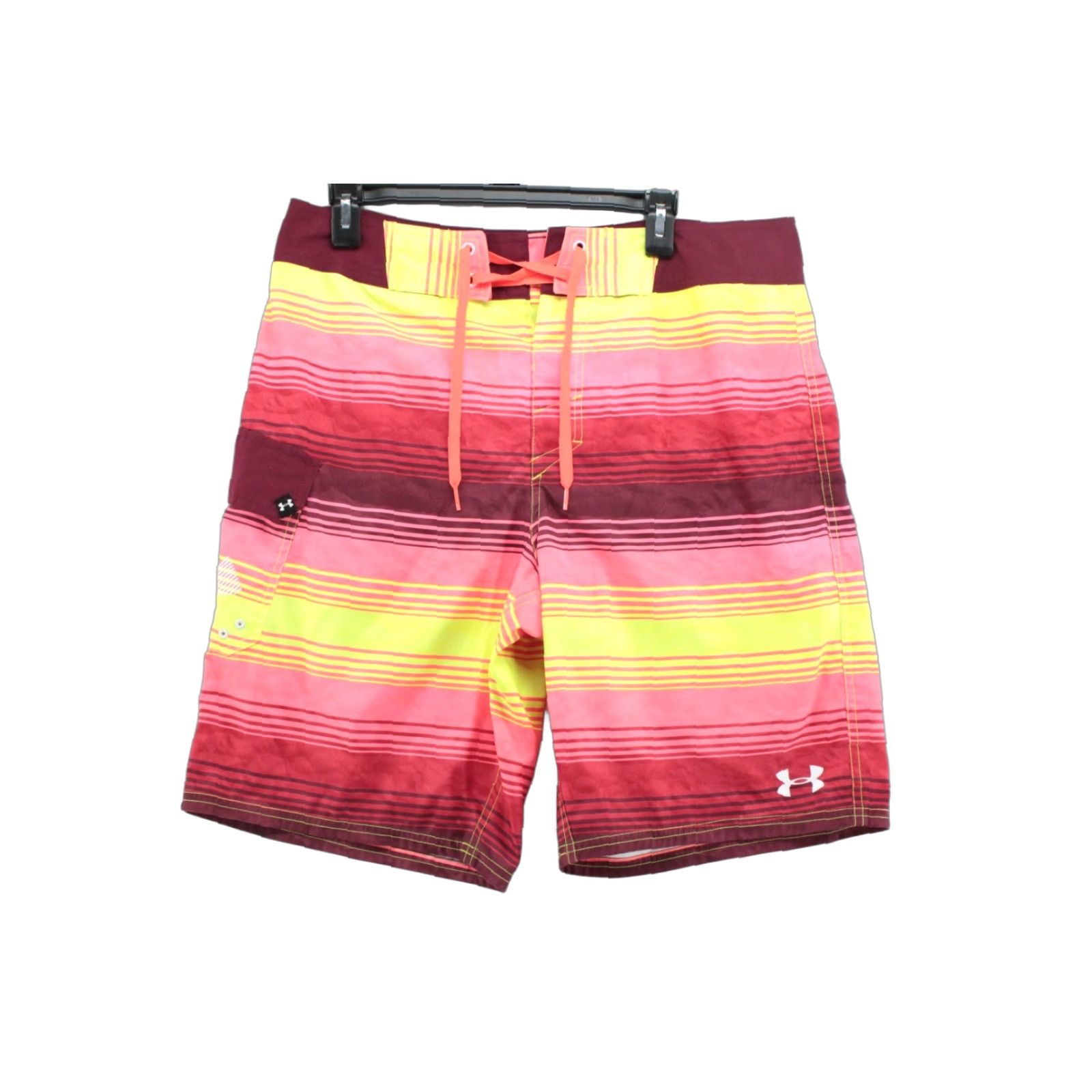 Under Armour Under Armour Board Shorts Men Size 34 Multicolor Beachy 1257781 Striped Cargo Pocket Drawstring 10" Inseam Regular Mens Size US 34 / EU 50 - 1 Thumbnail
