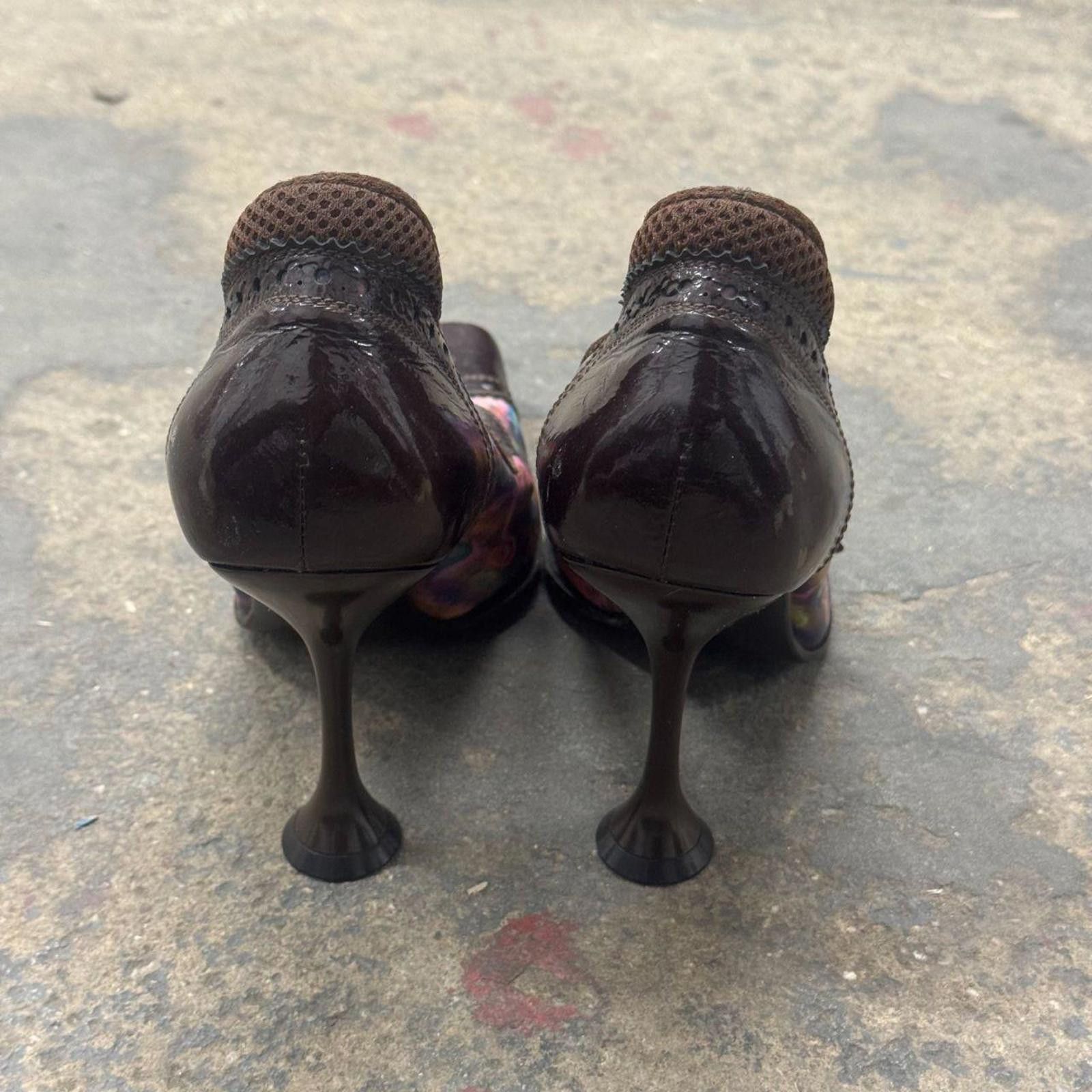 Miu Miu Archival Y2K Miu Miu Holographic Brogue Mary Jane Heels Size US 7 / IT 37 - 7 Thumbnail