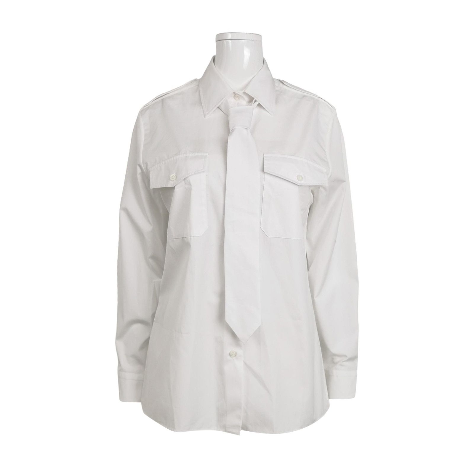 Prada Prada XS Cotton Solid Collared Shirt Size XS / US 0-2 / IT 36-38 - 1 Thumbnail