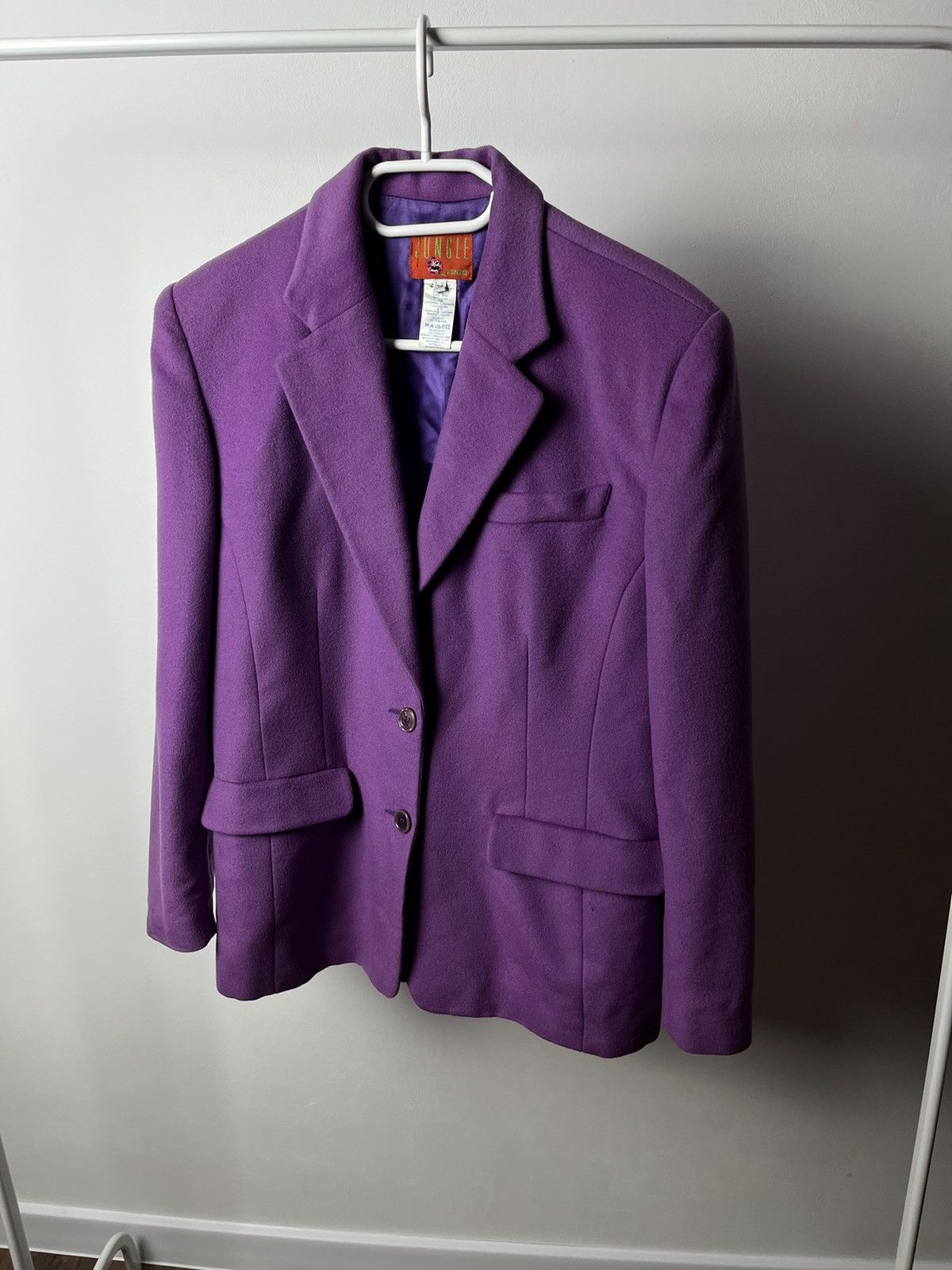 Kenzo × Vintage Vintage Kenzo Jungle Lana Wool/Cashmere Blazer Size S / US 4 / IT 40 - 4 Thumbnail
