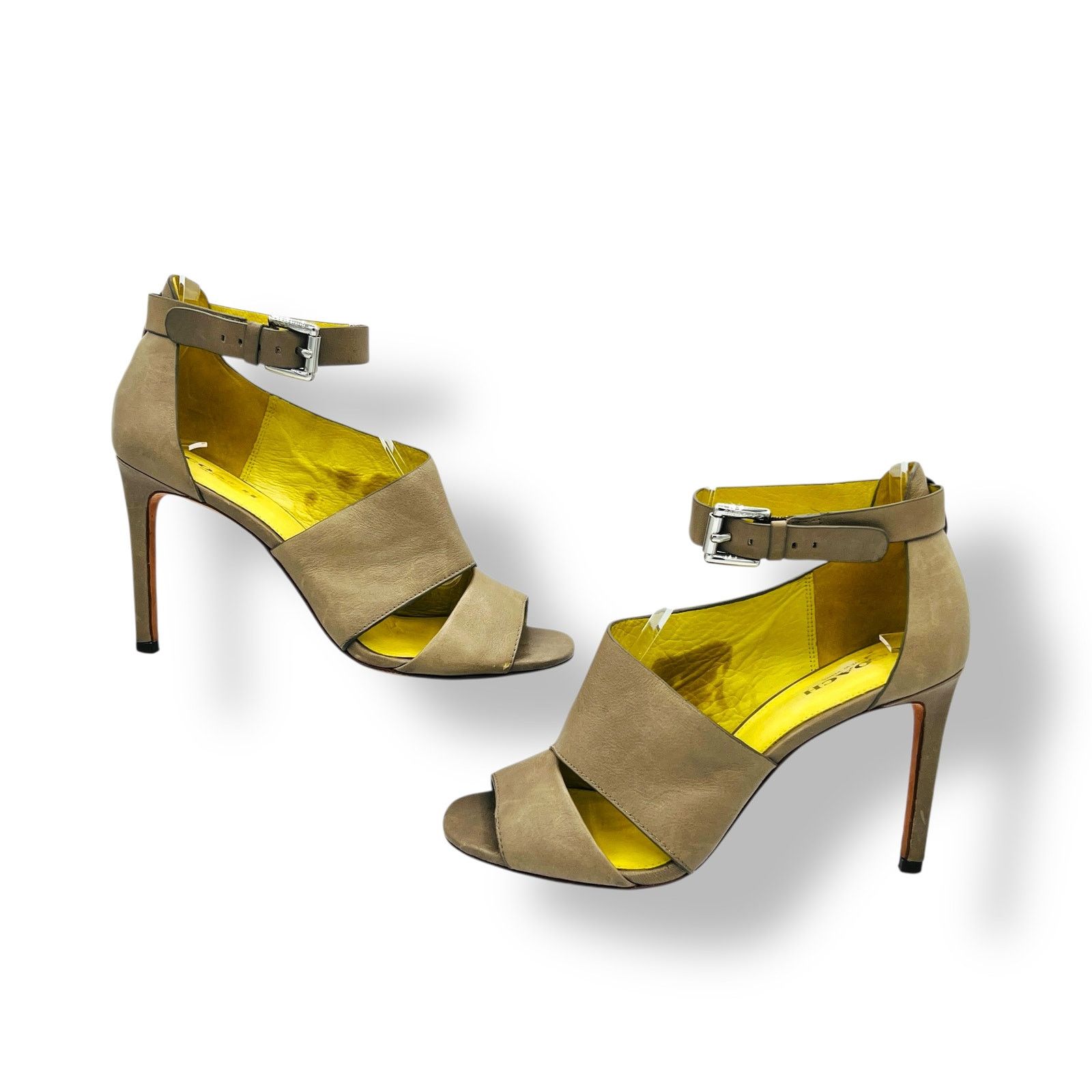 Coach Coach Manhattan Leather OpenToe Ankle Strap Stiletto Heels 7 Size US 7 / IT 37 - 1 Thumbnail