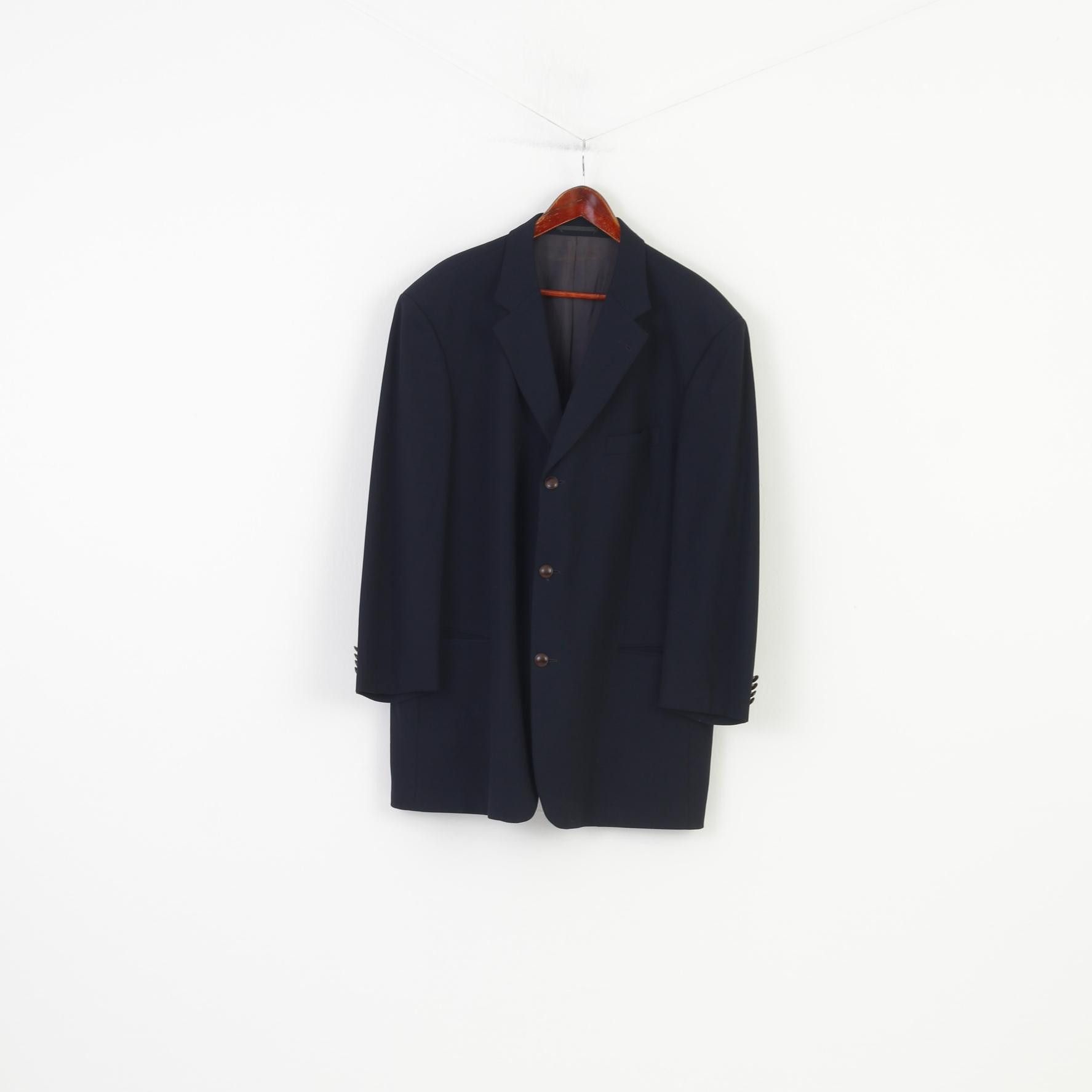 Hugo Boss Hugo Boss Men 58 48 Blazer Navy Elegant Super 100 0097 Size 48R - 2 Thumbnail