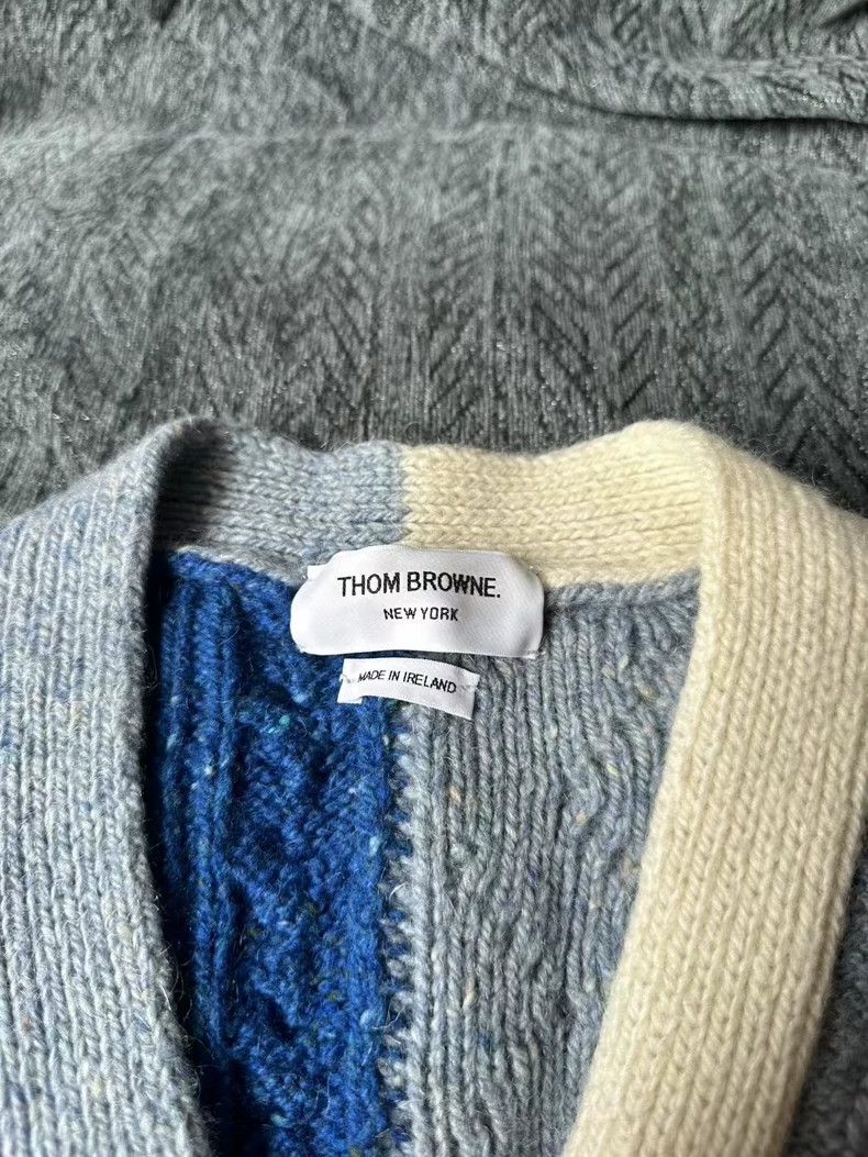 Thom Browne Thom Browne size2 Gray and blue patchwork sheep sweater Size US M / EU 48-50 / 2 - 3 Thumbnail