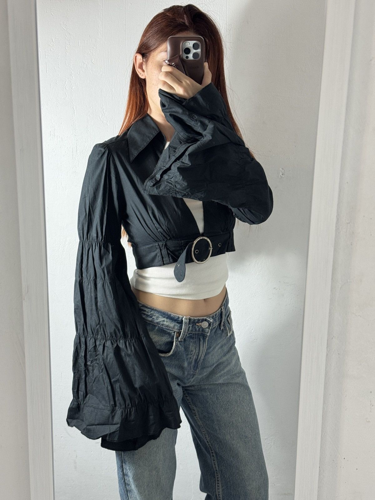 Other VINTAGE WATCHER AVANT GARDE CROP BLOUSE Size S / US 4 / IT 40 - 1 Thumbnail