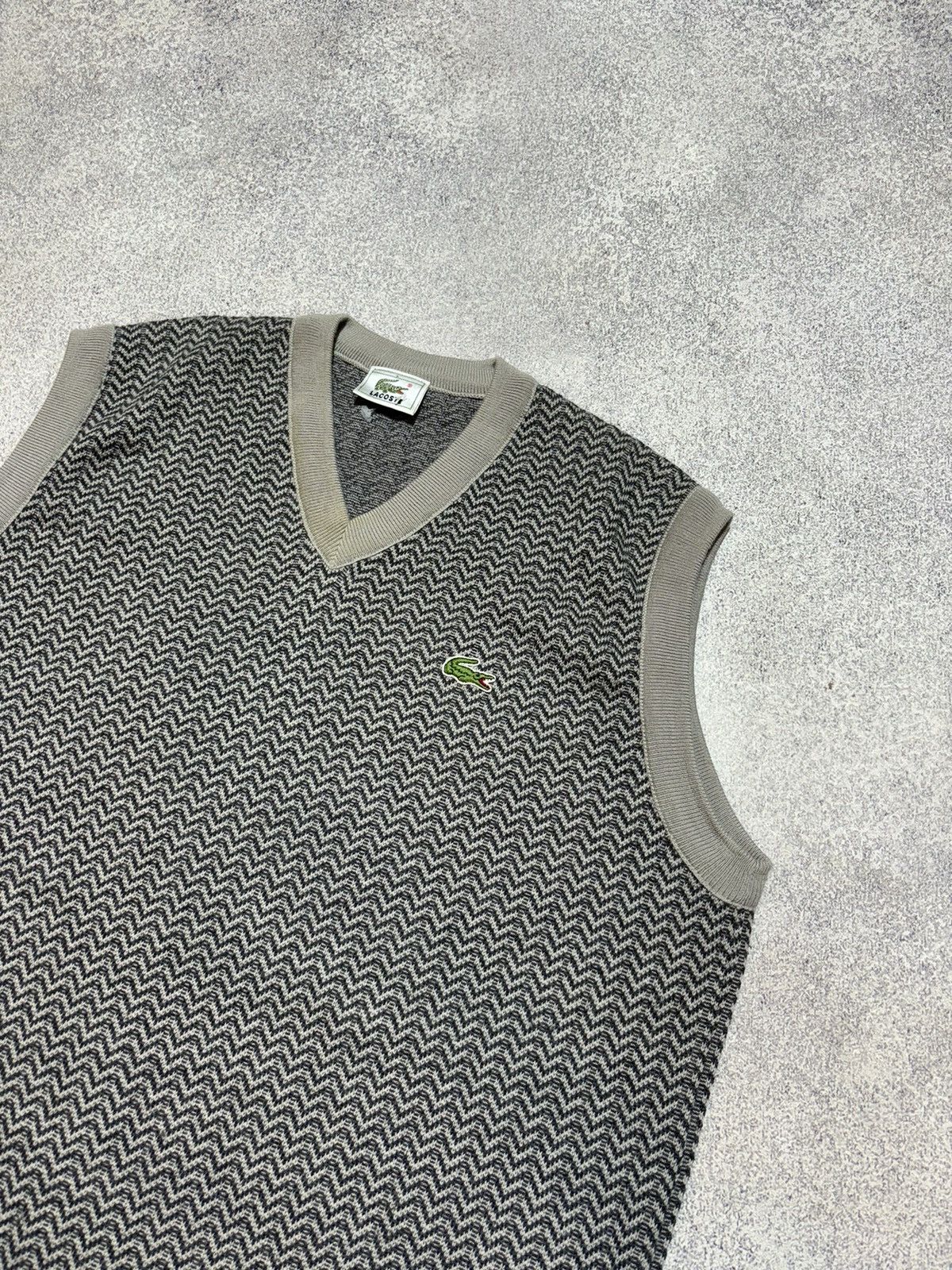Lacoste × Vintage Lacoste Mens Wool Jumper V Vest Grey size 4 Size US M / EU 48-50 / 2 - 2 Thumbnail