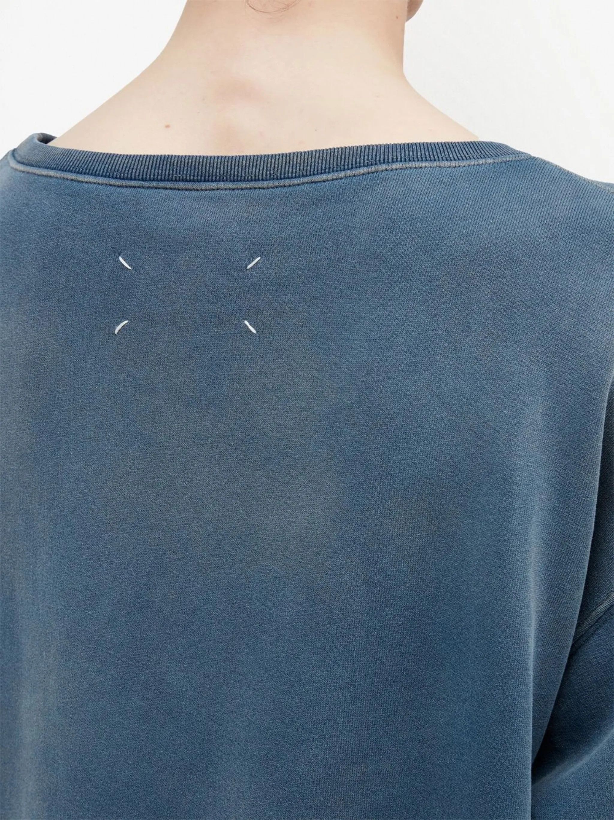 Maison Margiela oc11z0825 Logo-print Organic Cotton Sweatshirt in Blue Size XL / US 12-14 / IT 48-50 - 6 Thumbnail