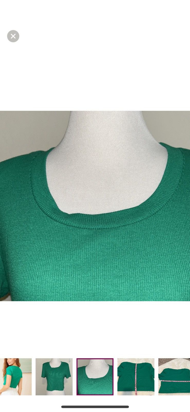 Shein Shein large solid rib knit cropped tee Size L / US 10 / IT 46 - 4 Thumbnail