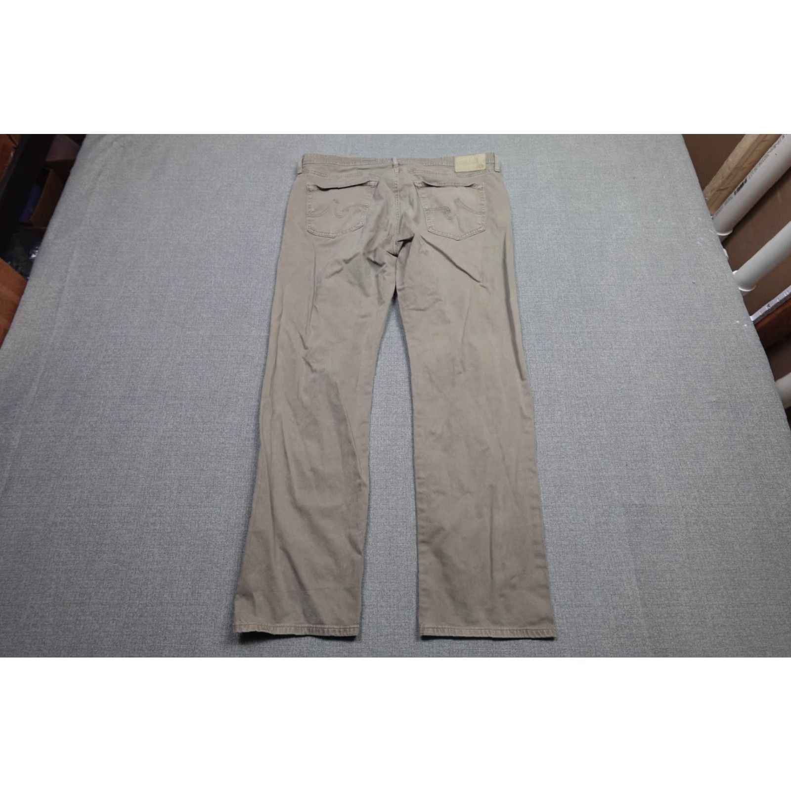 Vintage AG Adriano Goldschmied The Graduate Pants Mens 38x32 Beige Khaki Tapered Leg Slim Flat Front 5-Pocket Design Casual Denim Size US 38 / EU 54 - 5 Thumbnail
