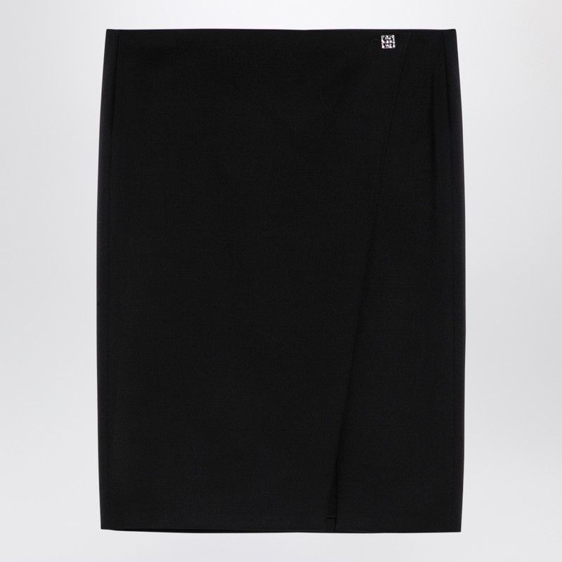 Givenchy Givenchy Black Wool Skirt With Metal Button 4G Size 28" / US 6 / IT 42 - 1 Thumbnail