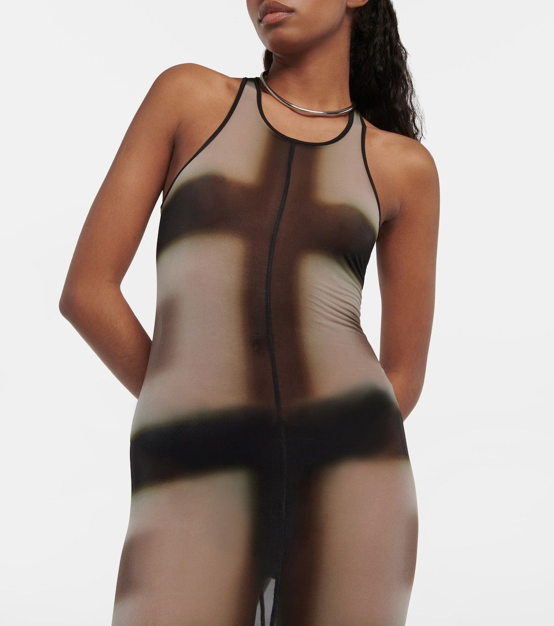 Rick Owens Last Size Rick Owens Printed Sheer Midi Dress Size S / US 4 / IT 40 - 4 Thumbnail