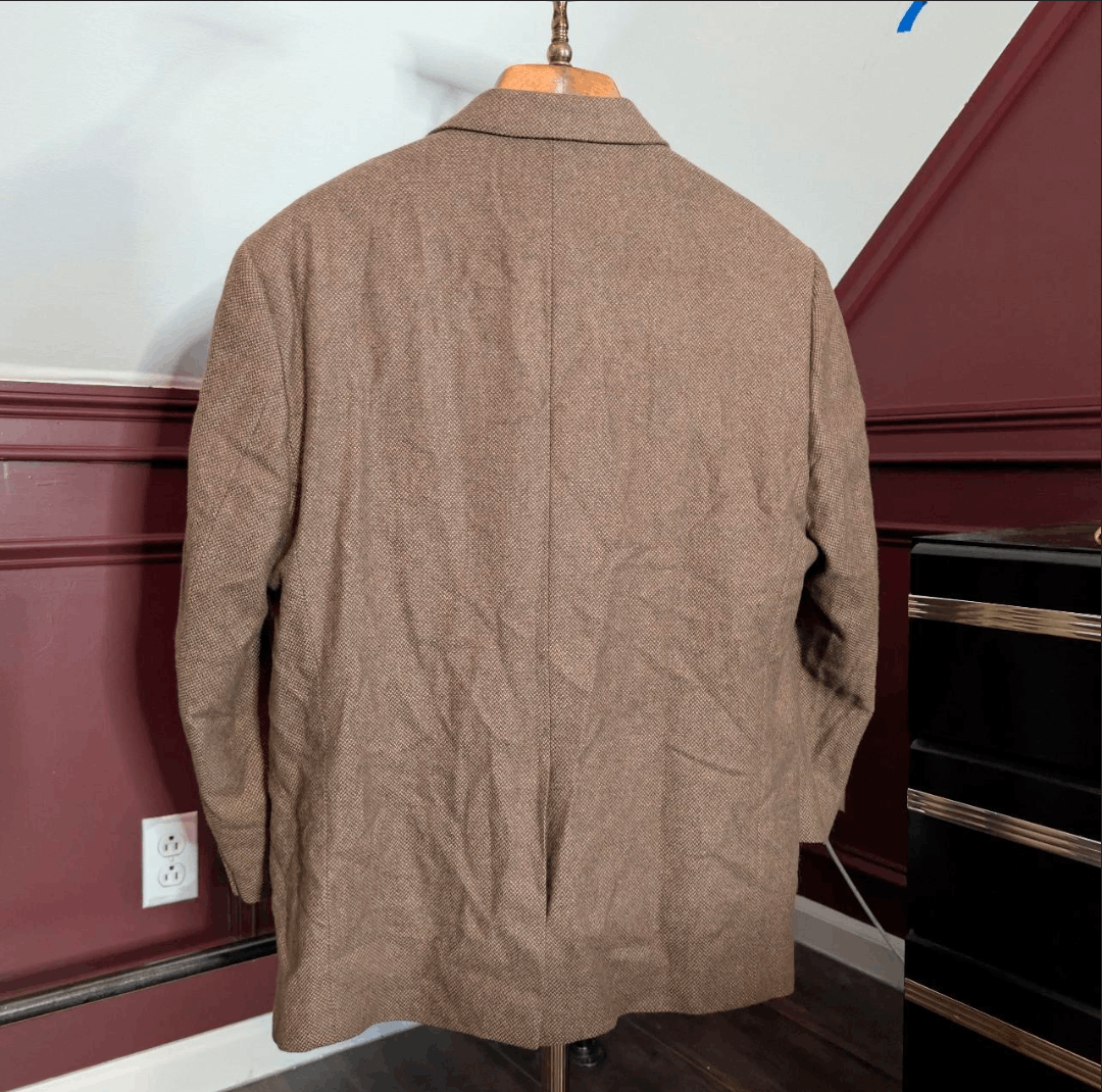 Other LOUIS DELL'OLIO knit camel hair leather button jacket Italy Size 44S - 5 Thumbnail