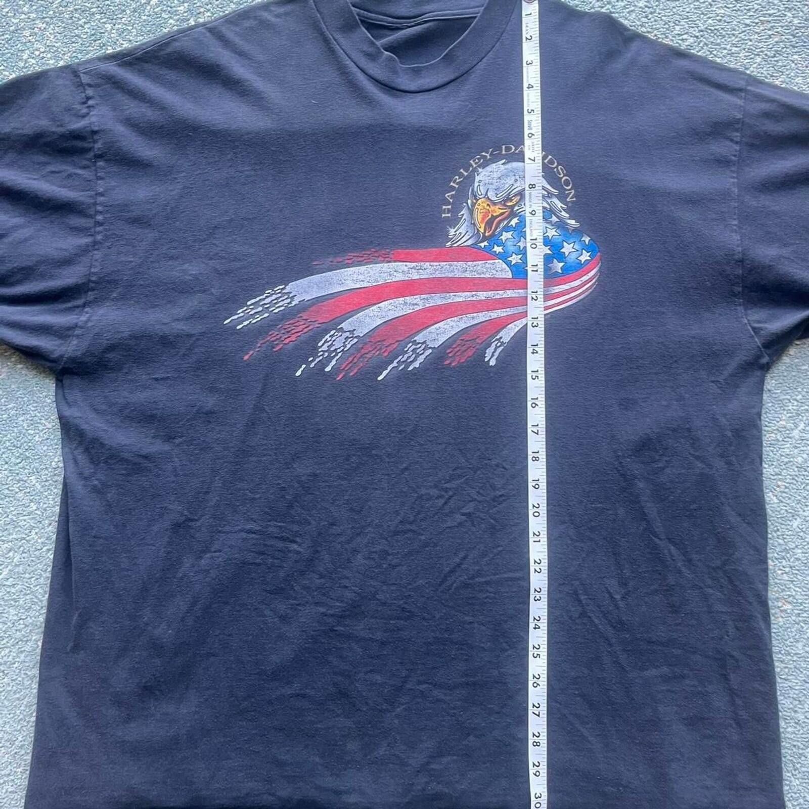 Harley Davidson 1997 Harley-Davidson Eagle USA Flag T-Shirt Size 3XL Size US XXL / EU 58 / 5 - 6 Thumbnail