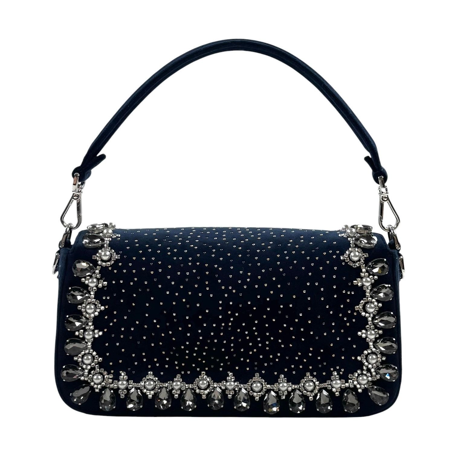 Fendi Fendi Midnight Velvet Crystal Embellished Baguette Size ONE SIZE - 2 Thumbnail
