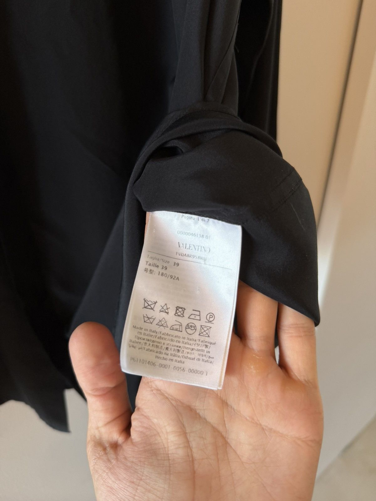 Valentino Valentino Men's Silk Dress Shirt in Nero Size US M / EU 48-50 / 2 - 8 Thumbnail