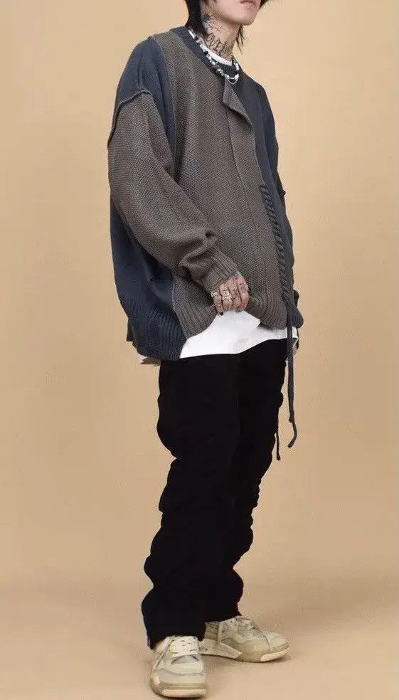 VIBE Retro punk grunge distressed patchwork knitwear sweater Size US XL / EU 56 / 4 - 3 Thumbnail