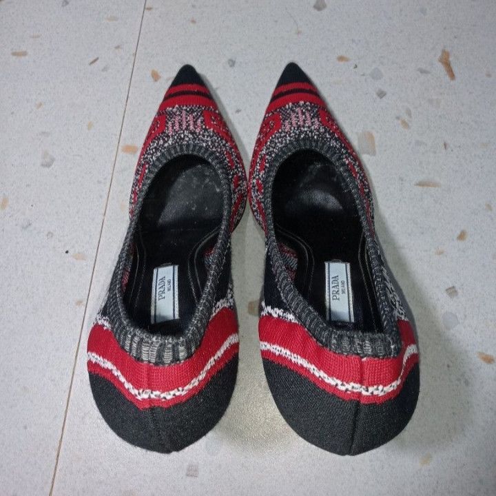 Prada PRADA KNIT PUMPS IN RED Size US 7.5 / IT 37.5 - 2 Thumbnail
