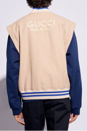 Gucci o1s1wg110125 Wool Bomber Jacket Embroidery in Light Pink Size US XXL / EU 58 / 5 - 6 Thumbnail