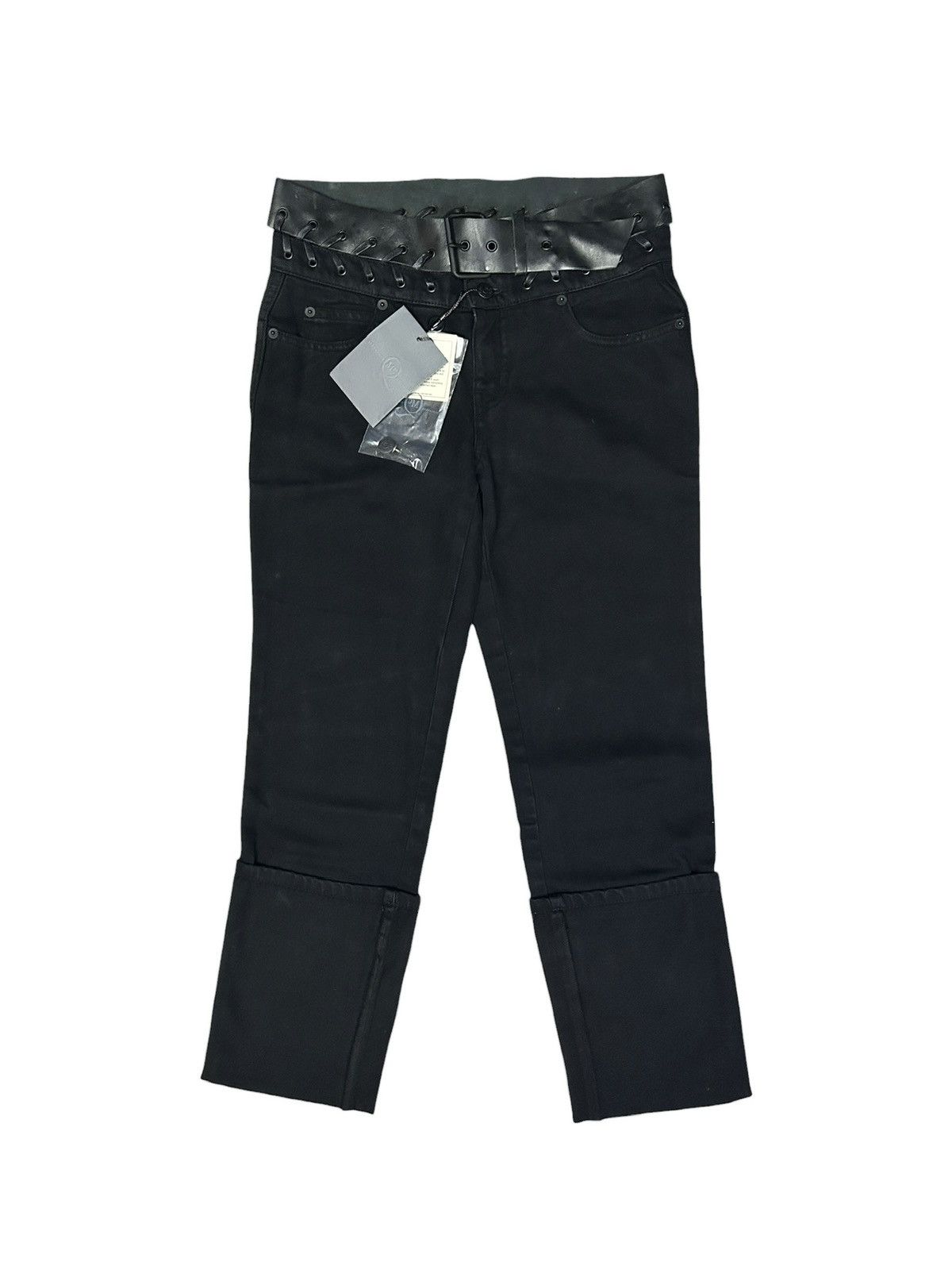 McQ Alexander McQueen 00s Leather Belted Jeans Size 26" / US 2 / IT 38 - 1 Thumbnail