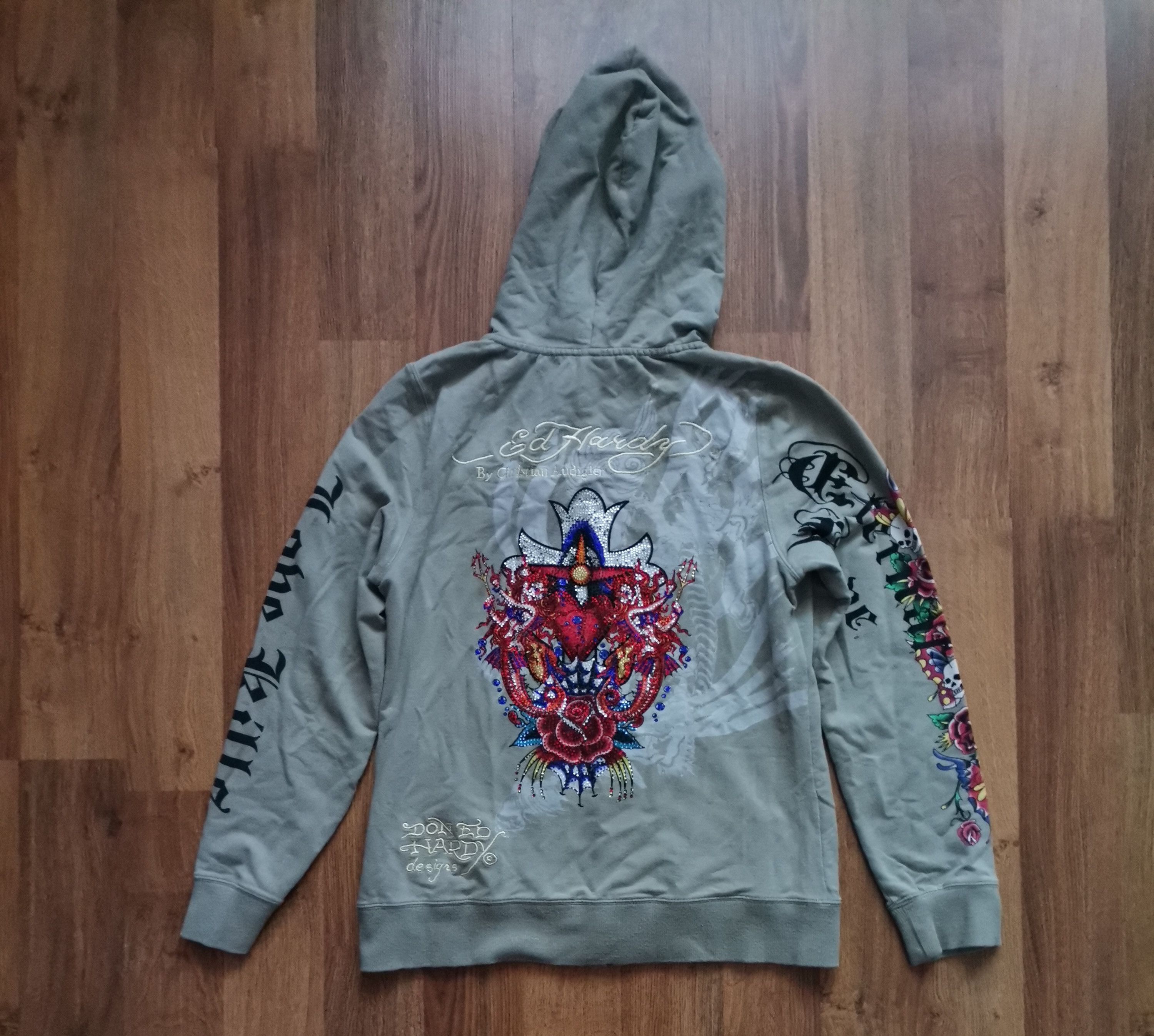 Christian Audigier × Ed Hardy Ed Hardy Women's Zip Up Hoodie Size M / US 6-8 / IT 42-44 - 4 Thumbnail