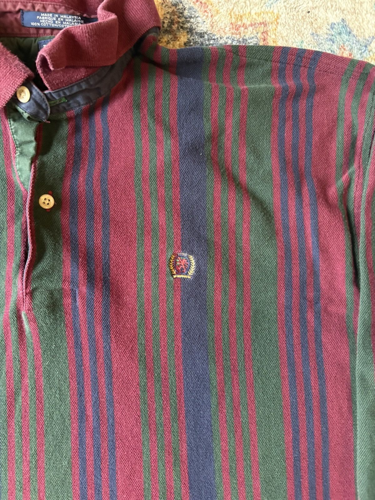 Tommy Hilfiger Vintage Tommy Hilfiger Logo Striped Polo Shirt Large Size US L / EU 52-54 / 3 - 4 Thumbnail