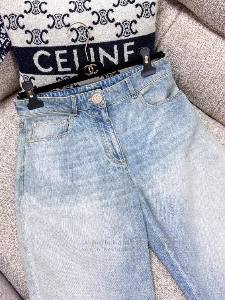 Chanel Chanel Gradient pearlescent coated denim trousers Size 25" / US 0 / IT 36 - 4 Thumbnail