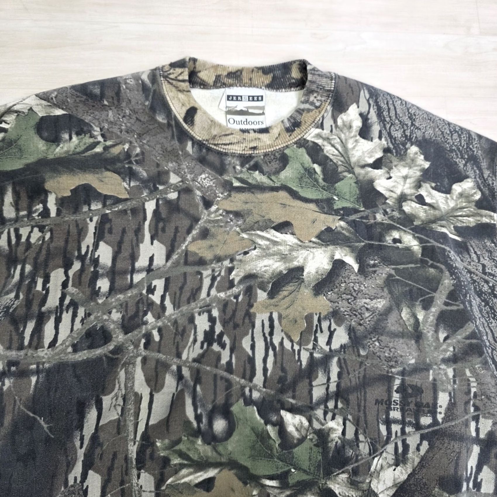 Jerzees VINTAGE JERZEES Outdoors Camo Sweatshirt Men's Medium Mossy Oak Tree Stand Pullover Size US M / EU 48-50 / 2 - 3 Thumbnail