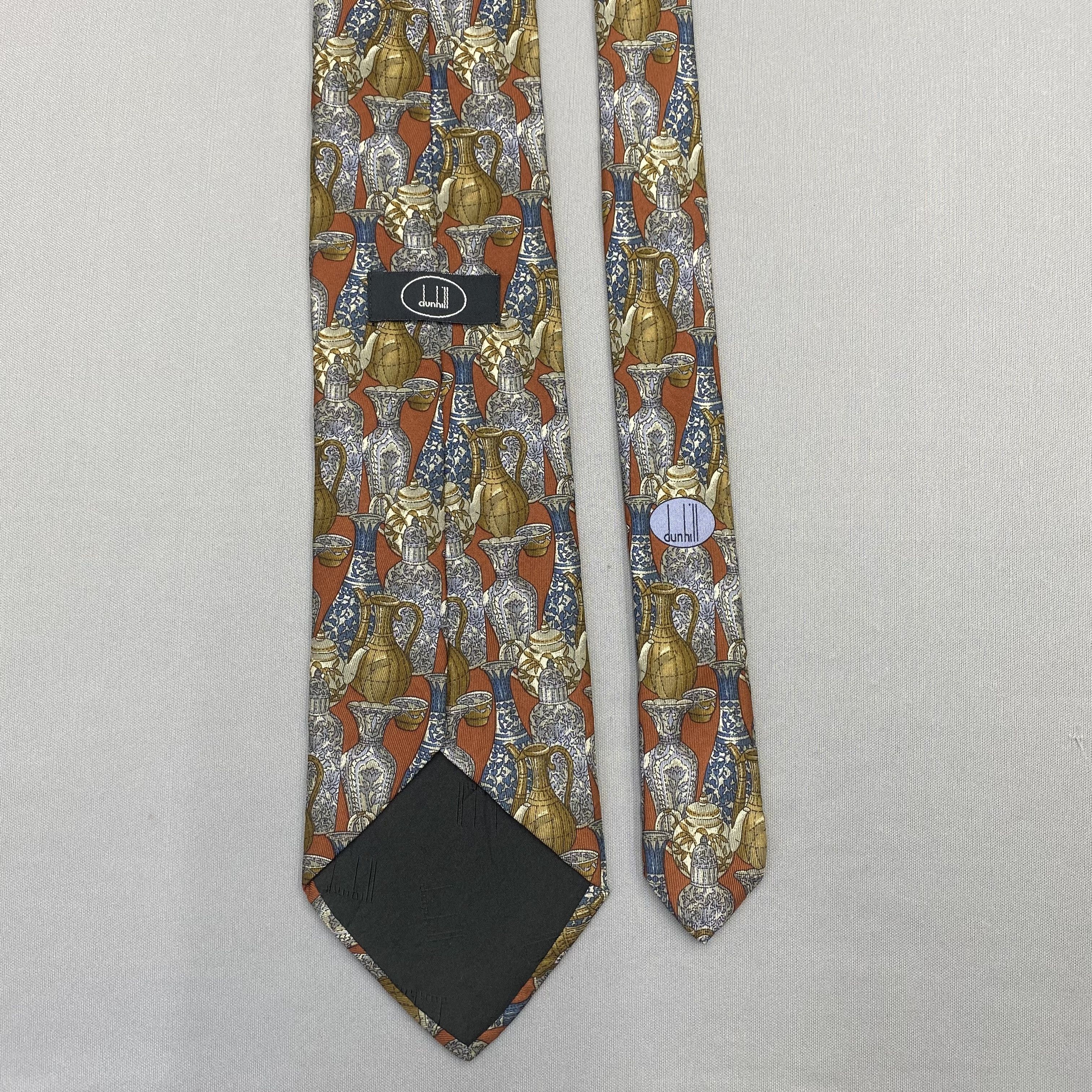 Alfred Dunhill Vintage Dunhill SILK Necktie Cravate Pure Silk Neck Tie Size ONE SIZE - 6 Thumbnail