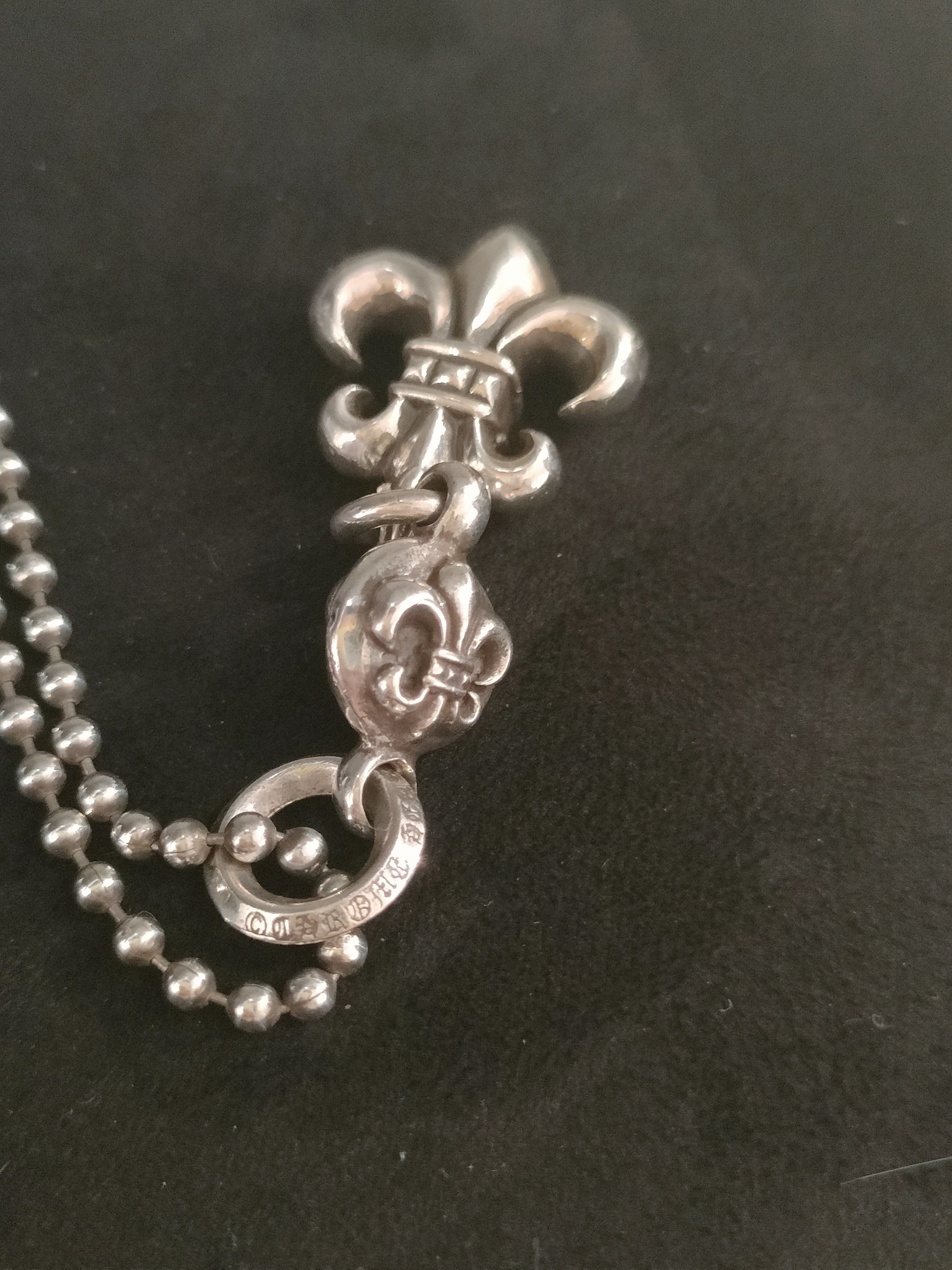 Chrome Hearts Chrome Hearts Silver 1 Ball BS Fleur Ball Chain Necklace Size ONE SIZE - 7 Thumbnail