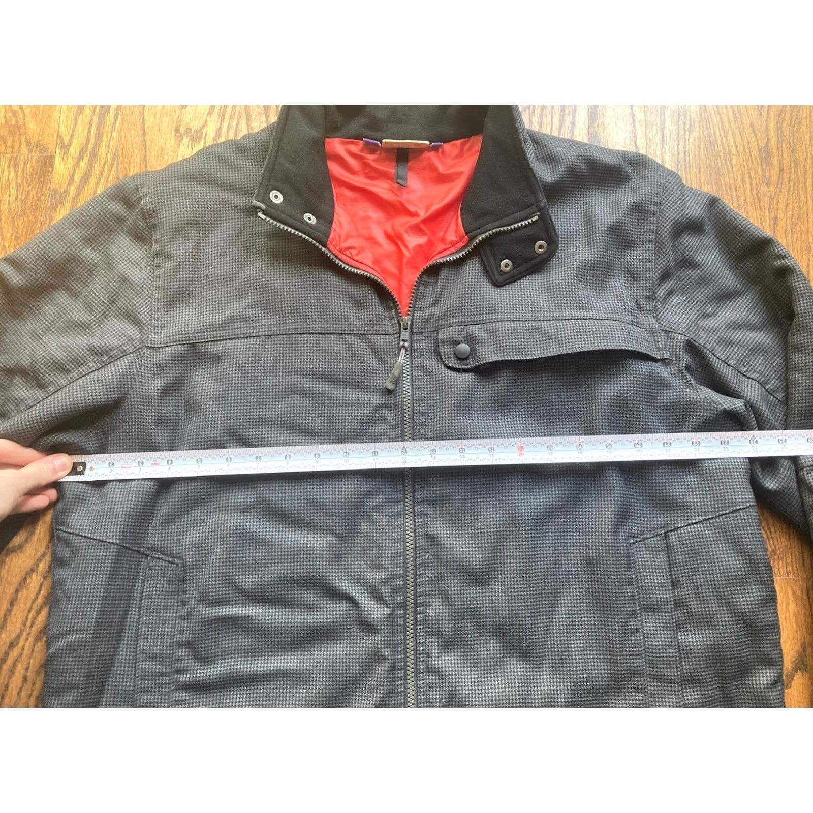 Vintage Ibex Wool Jacket Mens Large Houndstooth Puffer Gray Insulated Full Zip Lined Size US L / EU 52-54 / 3 - 6 Thumbnail