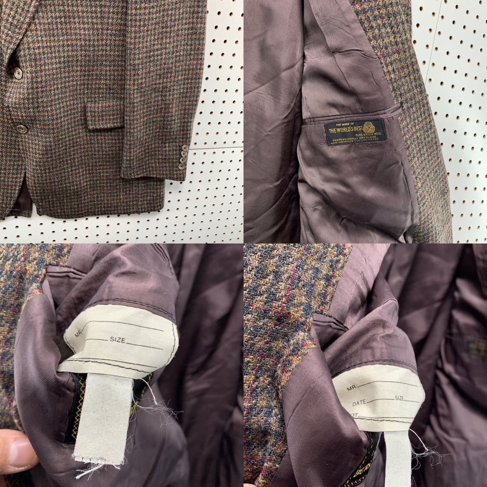 Hart Schaffner Marx Vintage Hart Schaffner Marx Blazer Mens 40 Tweed Wool Brown Houndstooth USA Jacket Blazer Mens 40 Brown Wool Tweed Houndstooth Size 40R - 8 Thumbnail