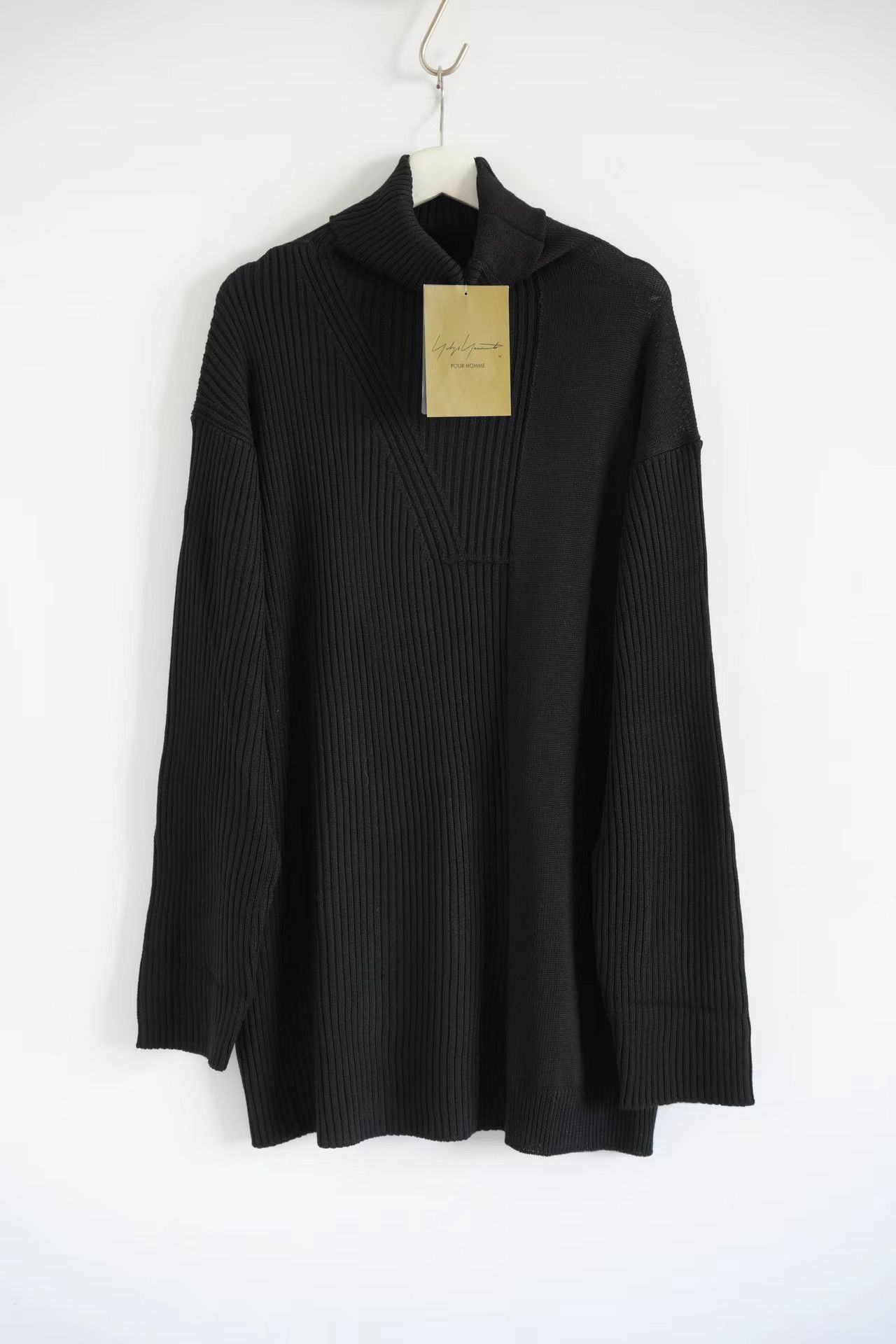 Yohji Yamamoto Yohji Yamamoto 24aw Cable Knit Panel Turtleneck Sweater K4 Size US L / EU 52-54 / 3 - 1 Thumbnail