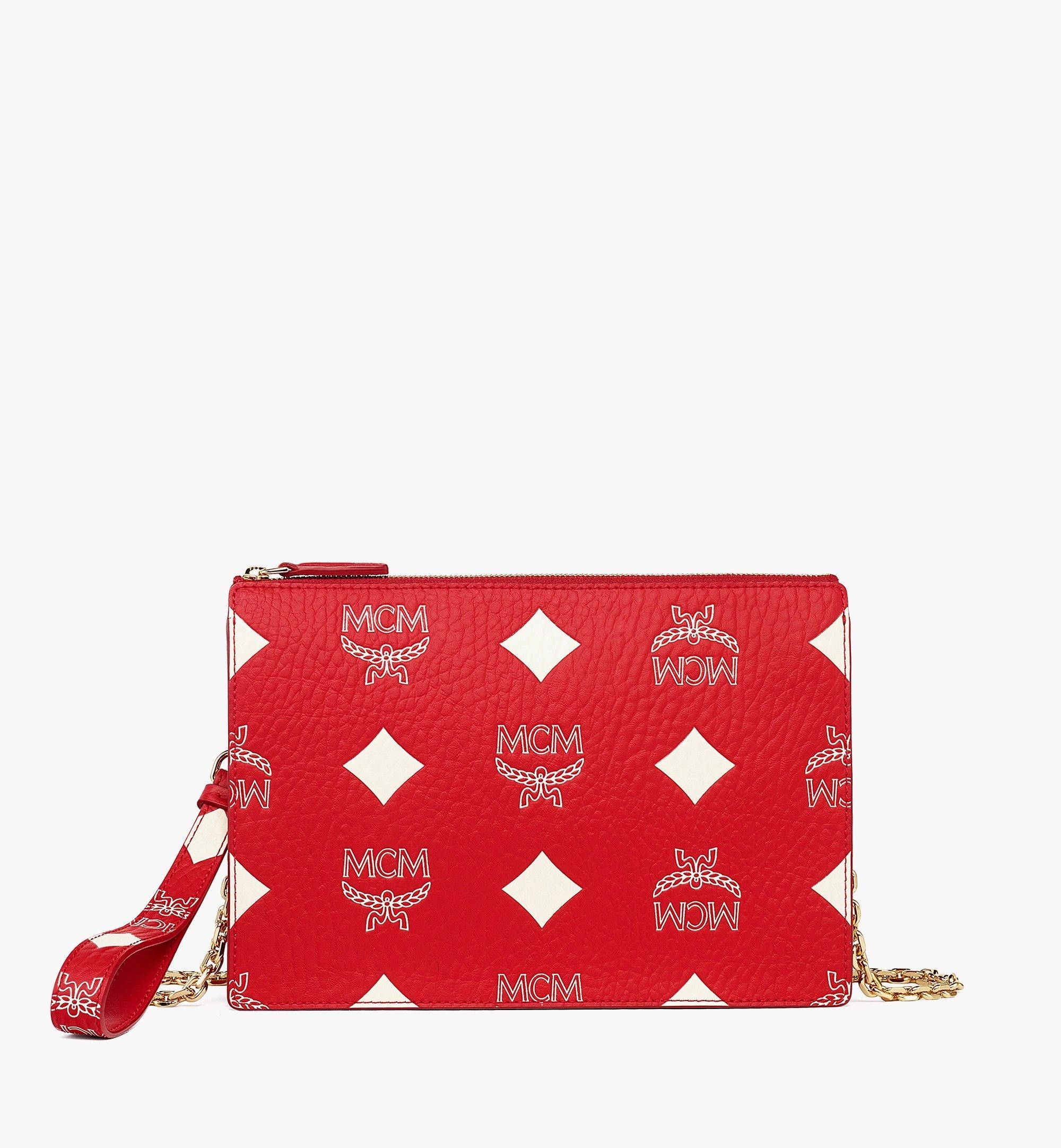 MCM o1mt1gz0225 Size: OS / Small Pouch in Red/White Size ONE SIZE - 1 Thumbnail