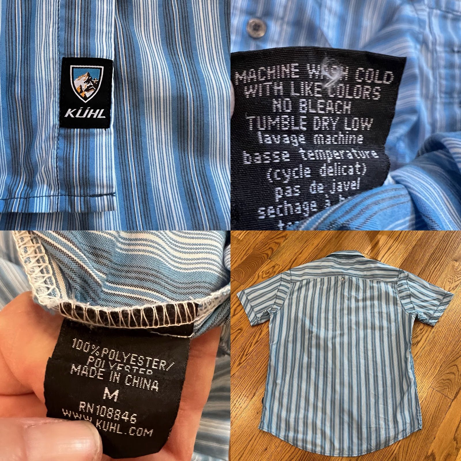 Vintage KUHL Mens Shirt Med Blue Short Sleeve Button-Down Outdoor Hiking Camping Fishing Size US M / EU 48-50 / 2 - 8 Thumbnail