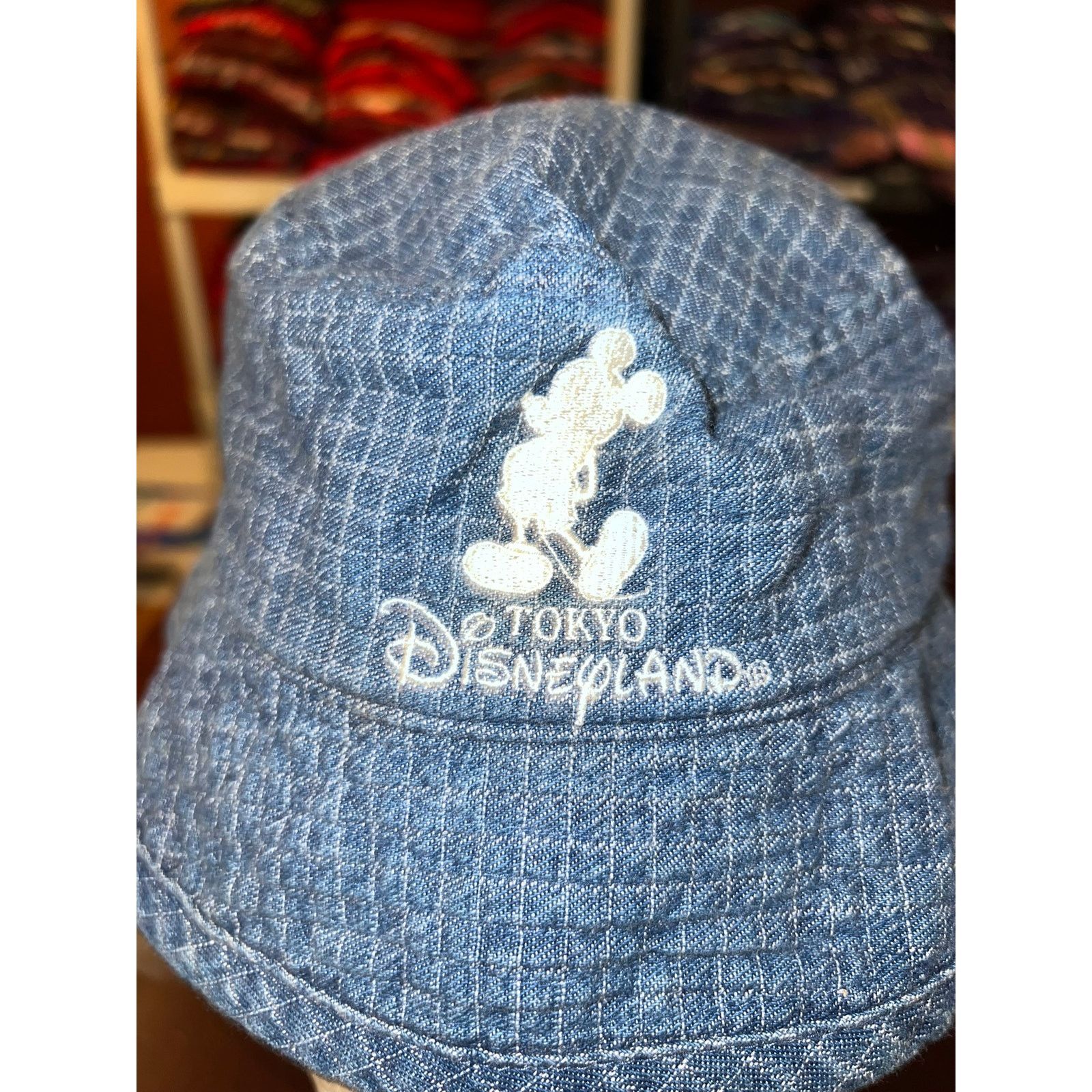 Disney Vintage Toyko Disneyland Hat Bucket Hat Sun Cap Blue 90s OS Size ONE SIZE - 3 Thumbnail