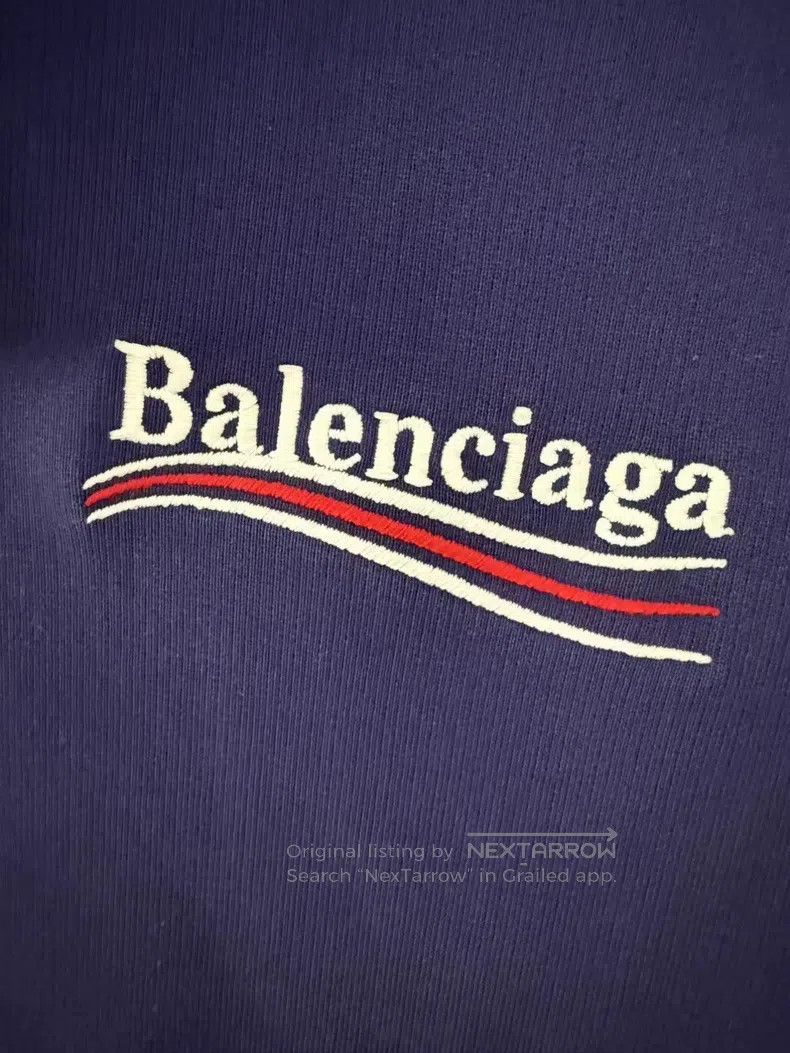 Balenciaga Balenciaga Blue Coke Embroidered Sweatshirt Size US L / EU 52-54 / 3 - 3 Thumbnail