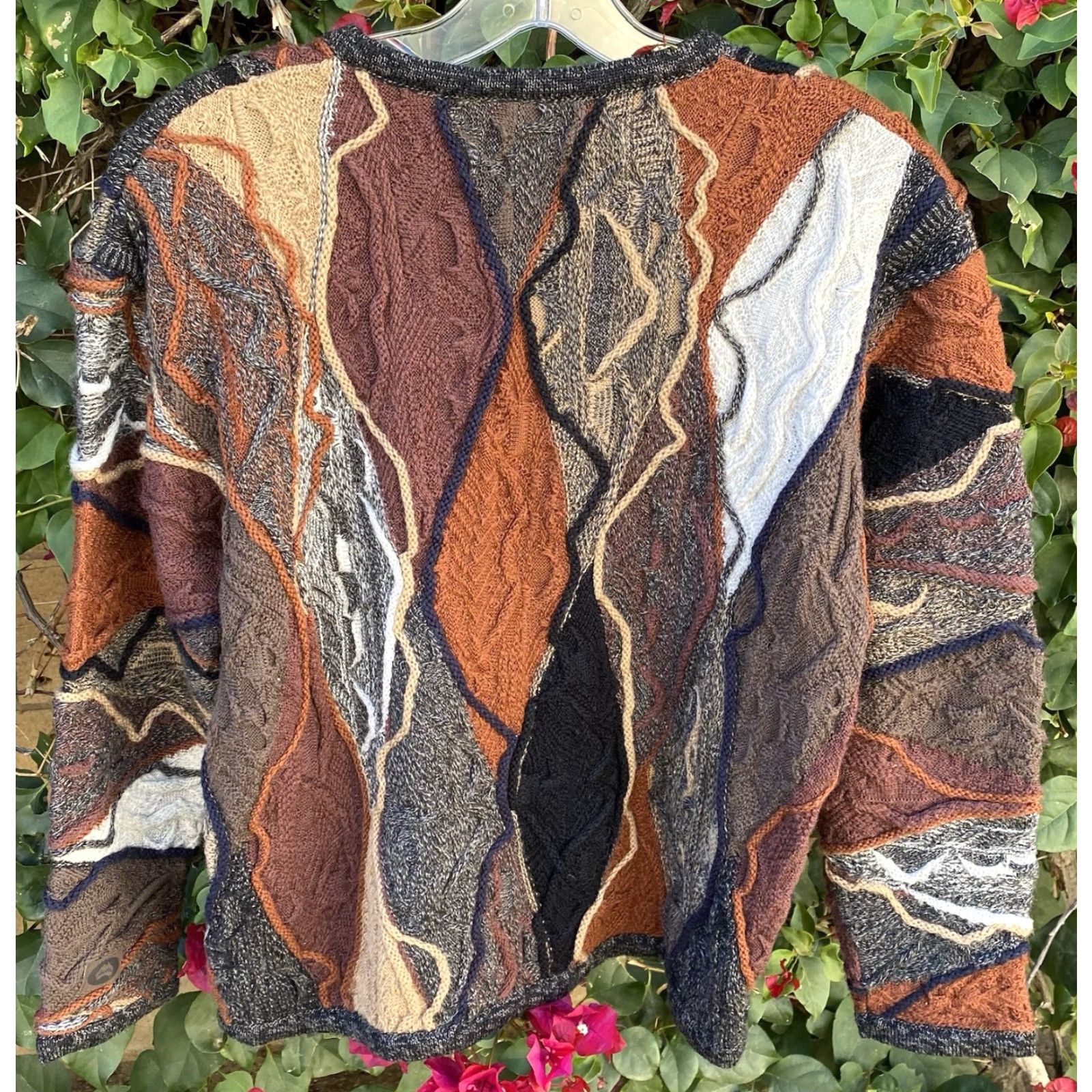 Vintage VINTAGE Aklända Australian Made Pure Wool Textured 3D Knit Cardigan Sweater L 90s Y2K Size L / US 10 / IT 46 - 5 Thumbnail