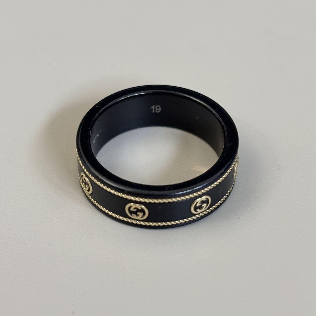 Gucci GUCCI Icon Ring with 18k Yellow Gold Interlocking G Size ONE SIZE - 1 Thumbnail