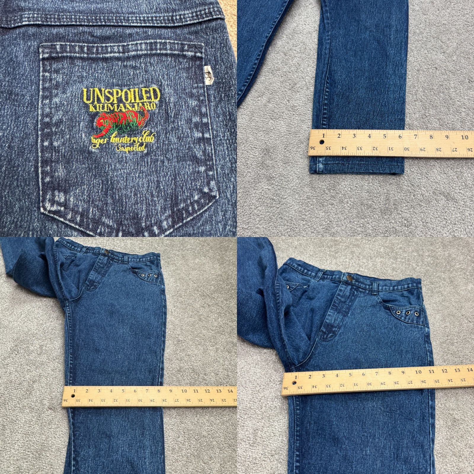 Vintage VINTAGE Unspoiled Kilimanjaro Jeans Womens 34 High Rise Blue 5-Pocket Denim 90s Streetwear Size 24" / US 00 / IT 34 - 8 Thumbnail