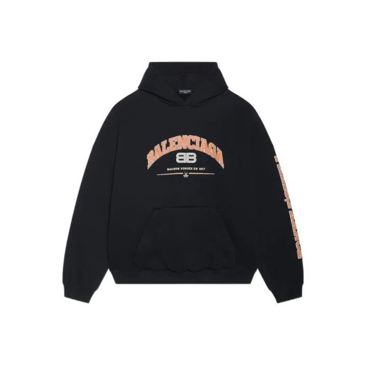 Balenciaga Balenciaga Black Logo Hooded Sweatshirt for Men Size US L / EU 52-54 / 3 - 1 Thumbnail