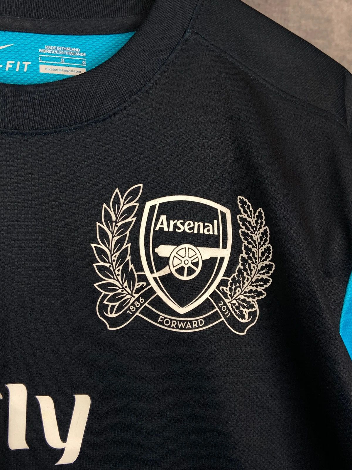 Nike Arsenal Black Blue T-Shirt L Football Vintage Size US L / EU 52-54 / 3 - 2 Thumbnail