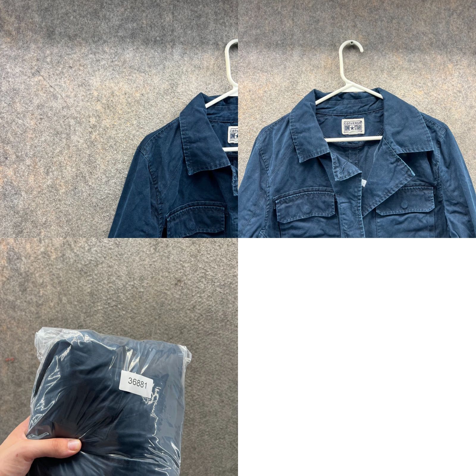 Converse Converse One Star Jacket Womens XL Blue Military Canvas Cotton Button Front Vtg Size XL / US 12-14 / IT 48-50 - 8 Thumbnail
